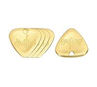 sourcing map Púas de guitarra de 2 mm de grosor, metal, tono dorado, para instrumentos musicales, paquete de 5