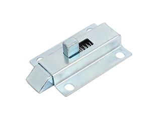 sourcing map Puerta Cerrojo Pestillo, 50mm 2 pulgadas Longitud Metal Seguridad Automático Ventana Puerta Resorte Rebote Bloqueo (Tono plateado)