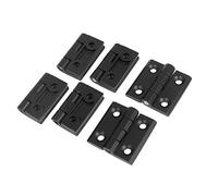 sourcing map Puerta de gabinete 50 mm x 50 mm Bisagra de cojinete de bolas de aluminio Negro 6 piezas