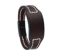 sourcing map Pulsera ajustable de cuero retro en blanco de 8.1 x 1.2 pulgadas, pulseras de cuero cosido a presión para manualidades, suministros de fabricación de joyas para hombres y mujeres, color