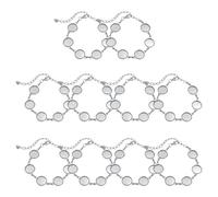sourcing map Pulsera de cabujón de acero con bandejas en blanco, bisel ajustable, cadena para hacer joyas y accesorios de bricolaje, 12mm, Acero inoxidable, Sin piedra preciosa