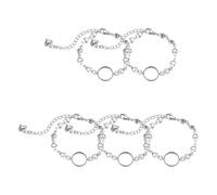 sourcing map Pulsera de cabujón de acero con bandejas en blanco, bisel ajustable, pulsera de cadena de corazón para joyas de bricolaje, 20mm, Acero inoxidable, Sin piedra preciosa