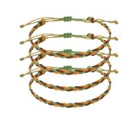sourcing map Pulsera de cuerda trenzada, ajustable, para verano, playa, tobillo, hecha a mano, talla única, Poliéster, Ágata