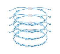 sourcing map Pulsera de cuerda trenzada, ajustable, para verano, playa, tobillo, hecha a mano, talla única, Poliéster, Ágata