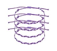 sourcing map Pulsera de cuerda trenzada, ajustable, para verano, playa, tobillo, hecha a mano, talla única, Poliéster, Ágata