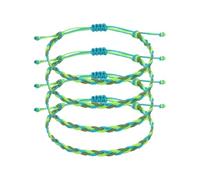 sourcing map Pulsera de cuerda trenzada, ajustable, para verano, playa, tobillo, hecha a mano, talla única, Poliéster, Ágata