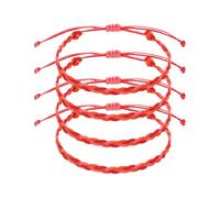 sourcing map Pulsera de cuerda trenzada, ajustable, para verano, playa, tobillo, hecha a mano, talla única, Poliéster, Ágata