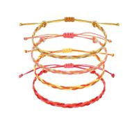 sourcing map Pulsera de cuerda trenzada, ajustable, para verano, playa, tobillo, hecha a mano, talla única, Poliéster, Ágata