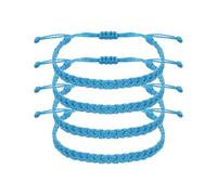 sourcing map Pulsera de cuerda trenzada, ajustable, para verano, playa, tobillo, hecha a mano, talla única, Poliéster, Ágata