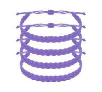 sourcing map Pulsera de cuerda trenzada, ajustable, para verano, playa, tobillo, hecha a mano, talla única, Poliéster, Ágata