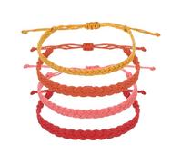 sourcing map Pulsera de cuerda trenzada, ajustable, para verano, playa, tobillo, hecha a mano, talla única, Poliéster, Ágata