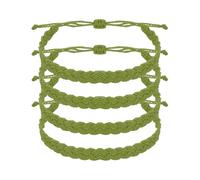 sourcing map Pulsera de cuerda trenzada, ajustable, para verano, playa, tobillo, hecha a mano, talla única, Poliéster, Ágata