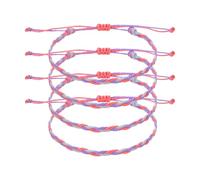 sourcing map Pulsera de cuerda trenzada, ajustable, para verano, playa, tobillo, hecha a mano, talla única, Poliéster, Ágata