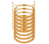 sourcing map Pulsera de cuerda trenzada, pulseras de cuerda tejida ajustables, bohemias, impermeables, de cuerda encerada, accesorio elegante para mujeres y hombres, One Size, Algodón, Sin piedra