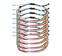 sourcing map Pulsera de cuerda trenzada, pulseras de cuerda tejida ajustables, bohemias, impermeables, de cuerda encerada, accesorio elegante para mujeres y hombres, One Size, Algodón, Sin piedra