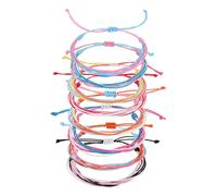 sourcing map Pulsera de cuerda trenzada, pulseras de cuerda tejida ajustables, bohemias, impermeables, de cuerda encerada, accesorio elegante para mujeres y hombres, One Size, Algodón, Sin piedra