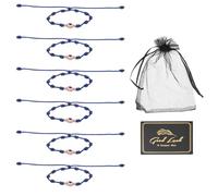 sourcing map Pulsera de mal de ojo, hecha a mano, cuerda trenzada ajustable, juego de pulsera de mala suerte, con tarjeta y bolsa de malla, One Size, Resina, Sin piedra preciosa