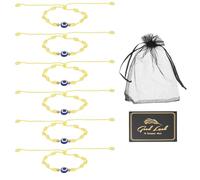 sourcing map Pulsera de mal de ojo, hecha a mano, cuerda trenzada ajustable, juego de pulsera de mala suerte, con tarjeta y bolsa de malla, One Size, Resina, Sin piedra preciosa