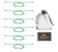 sourcing map Pulsera de mal de ojo, hecha a mano, cuerda trenzada ajustable, juego de pulsera de mala suerte, con tarjeta y bolsa de malla, One Size, Resina, Sin piedra preciosa