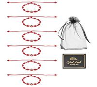 sourcing map Pulsera de mal de ojo, hecha a mano, cuerda trenzada ajustable, juego de pulsera de mala suerte, con tarjeta y bolsa de malla, One Size, Resina, Sin piedra preciosa