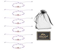 sourcing map Pulsera de mal de ojo, hecha a mano, cuerda trenzada ajustable, juego de pulsera de mala suerte, con tarjeta y bolsa de malla, One Size, Resina, Sin piedra preciosa