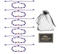 sourcing map Pulsera de mal de ojo, hecha a mano, cuerda trenzada ajustable, juego de pulsera de mala suerte, con tarjeta y bolsa de malla, One Size, Resina, Sin piedra preciosa