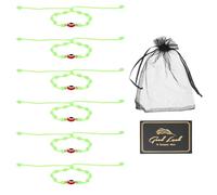 sourcing map Pulsera de mal de ojo, hecha a mano, cuerda trenzada ajustable, juego de pulsera de mala suerte, con tarjeta y bolsa de malla, One Size, Resina, Sin piedra preciosa