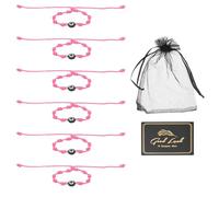 sourcing map Pulsera de mal de ojo, hecha a mano, cuerda trenzada ajustable, juego de pulsera de mala suerte, con tarjeta y bolsa de malla, One Size, Resina, Sin piedra preciosa