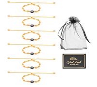sourcing map Pulsera de mal de ojo, hecha a mano, cuerda trenzada ajustable, juego de pulsera de mala suerte, con tarjeta y bolsa de malla, One Size, Resina, Sin piedra preciosa