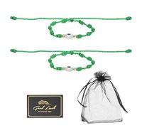 sourcing map Pulsera de mal de ojo, hecha a mano, nudos, cuerda trenzada, ajustable, impermeable, juego de pulsera de buena suerte con tarjeta y bolsa de malla, One Size, Resina, Sin piedra preciosa
