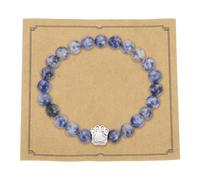 sourcing map Pulsera de pata de piedra, pulsera conmemorativa de perro y mamá con piedra preciosa natural, regalo conmemorativo para mujeres y hombres que pierden a los amantes de las mascotas