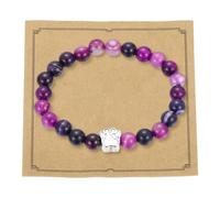 sourcing map Pulsera de pata de piedra, pulsera conmemorativa de perro y mamá con piedras preciosas naturales, regalos conmemorativos para mujeres y hombres que pierden a los amantes de las mascotas