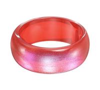 sourcing map Pulsera de resina acrílica con purpurina para mujer, color caramelo, redondo, ancho, perlado, moderno, colorido, llamativo, color rojo rosa oscuro