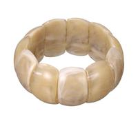 sourcing map Pulsera elástica de resina acrílica gruesa para mujer, pulsera ancha irregular, apilable, pulseras geométricas, pulseras de joyería, color marrón