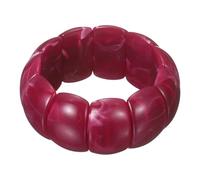 sourcing map Pulsera elástica de resina acrílica gruesa para mujer, pulsera ancha irregular, apilable, pulseras geométricas, pulseras de joyería, color morado