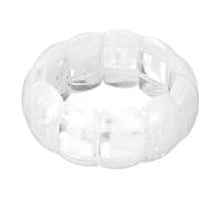 sourcing map Pulsera elástica de resina acrílica gruesa para mujer, pulsera ancha irregular, apilable, pulseras geométricas, pulseras de joyería, color blanco