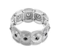 sourcing map Pulseras bohemias de turquesa para mujer, con patrón bohemio, turquesa, elástica, apilable, para accesorios de joyería de disfraces de estilo bohemio occidental, normal, Gema