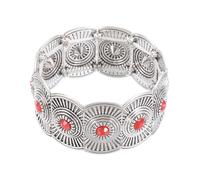 sourcing map Pulseras bohemias de turquesa para mujer, con patrón bohemio, turquesa, elástica, apilable, para accesorios de joyería de disfraces de estilo bohemio occidental, normal, Gema