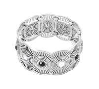 sourcing map Pulseras bohemias de turquesa para mujer, con patrón bohemio, turquesa, elástica, apilable, para accesorios de joyería de disfraces de estilo bohemio occidental, normal, Gema