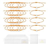 sourcing map Pulseras de cáncer de mama a granel, pulsera trenzada de cinta ajustable, juego de regalo con tarjeta y bolsa de malla, One Size, Metal, Sin piedra preciosa