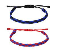 sourcing map Pulseras de cuerda trenzada, patrón a cuadros, cordón tejido ajustable, hecho a mano, accesorio elegante, talla única, Poliéster, Ágata