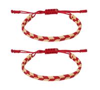 sourcing map Pulseras de cuerda trenzada, patrón a cuadros, cordón tejido ajustable, hecho a mano, accesorio elegante, talla única, Poliéster, Ágata