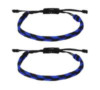 sourcing map Pulseras de cuerda trenzada, patrón a cuadros, cordón tejido ajustable, hecho a mano, accesorio elegante, talla única, Poliéster, Ágata