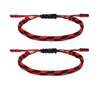 sourcing map Pulseras de cuerda trenzada, patrón a cuadros, cordón tejido ajustable, hecho a mano, accesorio elegante, talla única, Poliéster, Ágata