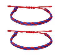 sourcing map Pulseras de cuerda trenzada, patrón a cuadros, cordón tejido ajustable, hecho a mano, accesorio elegante, talla única, Poliéster, Ágata