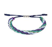 sourcing map Pulseras de cuerda trenzada, patrón de rayas, cordón tejido ajustable, hecho a mano, accesorio elegante, talla única, Poliéster, Ágata