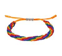 sourcing map Pulseras de cuerda trenzada, patrón de rayas, cordón tejido ajustable, hecho a mano, accesorio elegante, talla única, Poliéster, Ágata