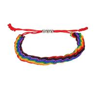 sourcing map Pulseras de cuerda trenzada, patrón de rayas, cordón tejido ajustable, hecho a mano, accesorio elegante, talla única, Poliéster, Ágata