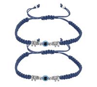 sourcing map Pulseras de la suerte de mal de ojo, hechas a mano, cuerda trenzada ajustable, pulseras de protección, joyería minimalista para mujer, 5.9", Telas, No es una piedra preciosa