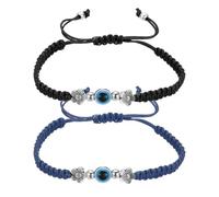 sourcing map Pulseras de la suerte de mal de ojo, hechas a mano, cuerda trenzada ajustable, pulseras de protección de flores, joyería minimalista para amigos, 5.9", Tela, No es una piedra preciosa